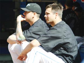 Pitchers in dugout